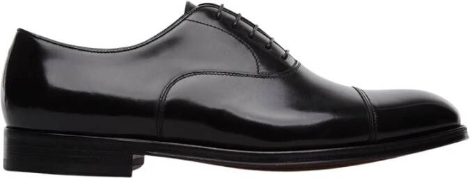 Doucal's Heren leren veterschoenen | zwart Black Heren