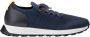 Doucal's Herensneaker van stof en leer | blauw Blue Heren - Thumbnail 5