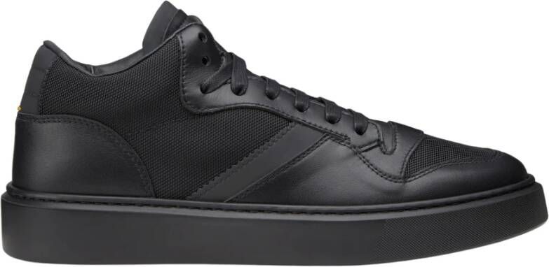 Doucal's Hoge Leren Sneakers Zwart Heren