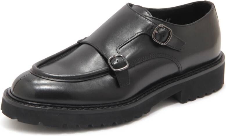 Doucal's Italiaanse schoenen met dubbele gesp zwart