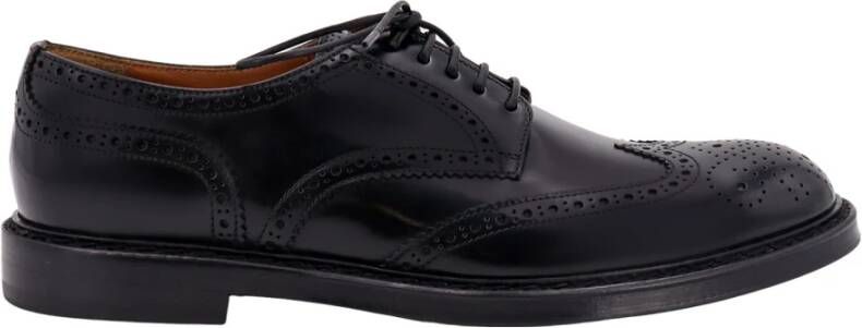 Doucal's Klassieke Italiaanse leren zakelijke schoenen Black Heren