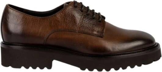 Doucal's Klassieke leren Derby schoenen met 3 cm hak Brown Dames