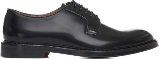 Doucal's Heren leren Derby veterschoen | zwart Black Heren
