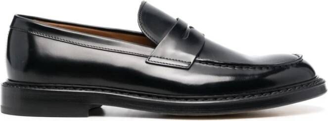 Doucal's Klassieke zwarte Horse Penny Loafers Black Heren