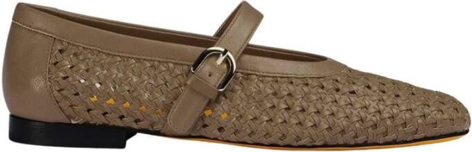 Doucal's Leren balletschoen voor dames | modder Brown Dames