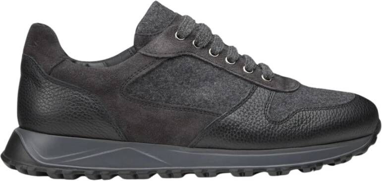 Doucal's Leren en wollen stoffen sneaker
