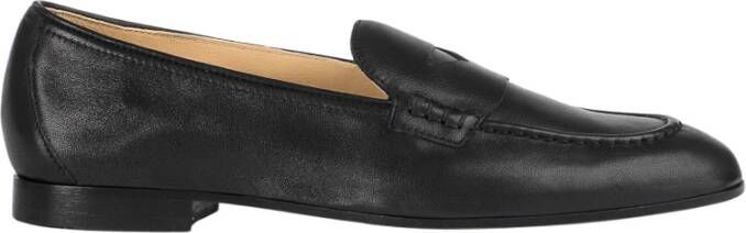 Doucal's Zwarte leren loafers casual platte