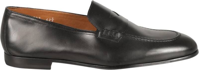 Doucal's Heren leren Penny loafer | zwart Black Heren