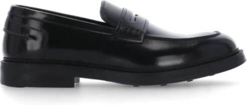 Doucal's Zwarte Penny Moccasins met Verhoogde Stiksels Black Heren