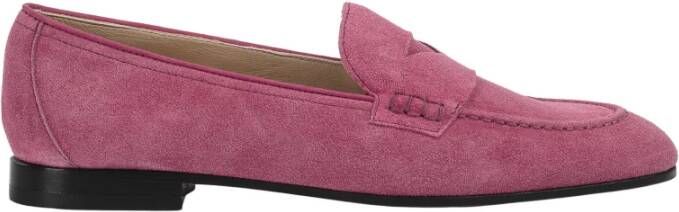 Doucal's Dames loafer van suède | fuchsia Pink Dames