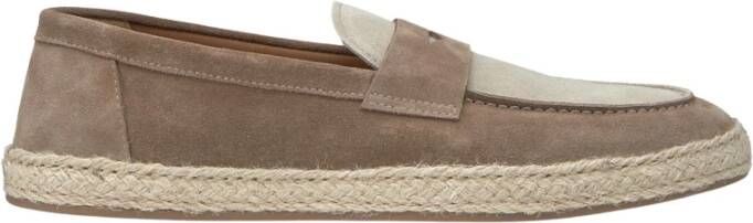Doucal's Malta Loafers Stijlvolle Suède Instappers Brown Heren
