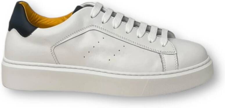 Doucal's Witte leren sneakers ronde neus White Heren