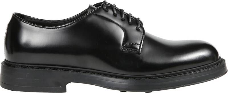 Doucal's Heren leren Derby veterschoen | zwart Black Heren