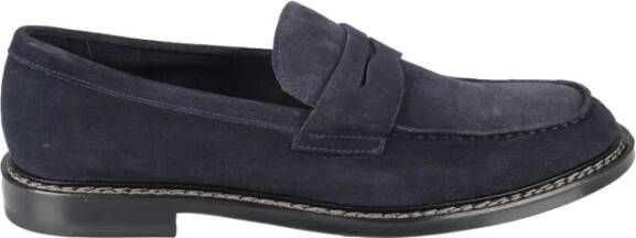Doucal's Penny Wash Loafers Blue Heren