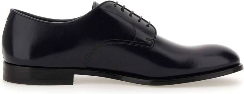 Doucal's Blauwe Derby veterschoenen van geborsteld kalfsleer Blue Heren