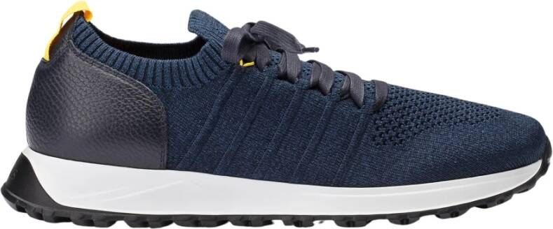 Doucal's Herensneaker van stof en leer | blauw Blue Heren