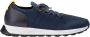 Doucal's Herensneaker van stof en leer | blauw Blue Heren - Thumbnail 1
