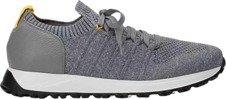 Doucal's Heren sneaker van stof en leer | lichtgrijs Gray Heren