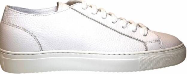 Doucal's Eric Sneakers Puur Wit Leer met Terry Cloth Veters Wit Heren