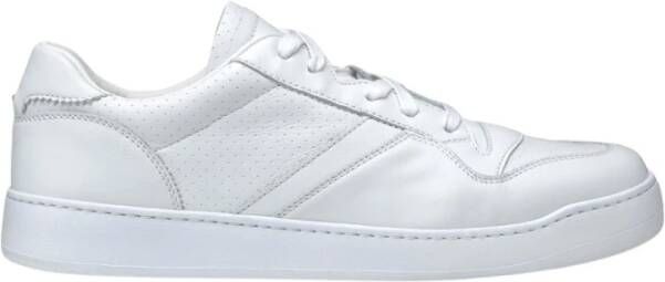 Doucal's Italiaanse Ambachtelijke Geperforeerde Leren Sneakers White Heren