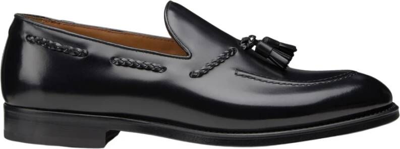 Doucal's Stijlvolle zwarte leren loafers Black Heren