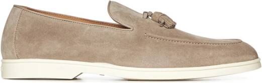 Doucal's Suède Kwast Loafer Sand Schoenen