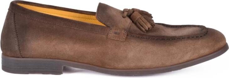 Doucal's Suède Mocassin Schoenen 100% Leer Rubberen Zool