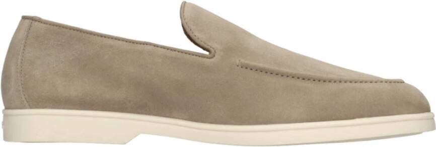 Doucal's Klassieke Suède Loafers Ronde Neus Beige Heren