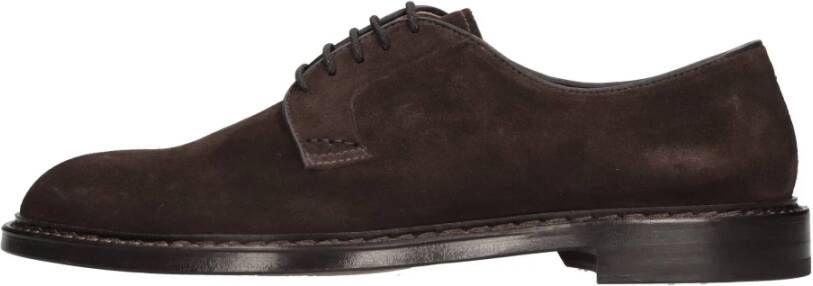Doucal's Donkerbruine Suède Derby Schoenen Brown Heren
