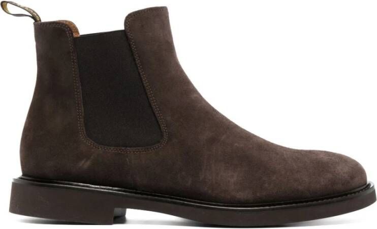 Doucal's Donkerbruine Suede Beatles Enkellaarzen Bruin Heren