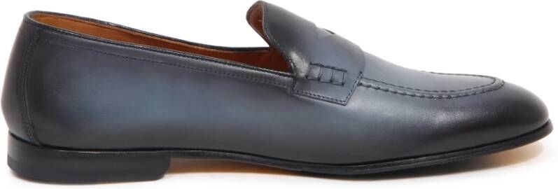 Doucal's Vintage Effect Loafer in Blauw en Zwart
