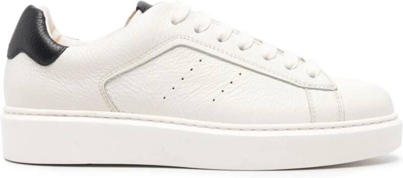 Doucal's Witte kalfsleren sneakers White Heren