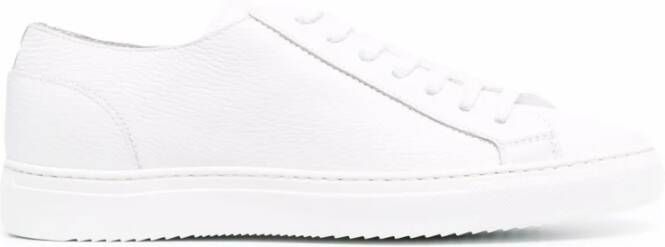 Doucal's Eric Sneakers Puur Wit Leer met Terry Cloth Veters Wit Heren