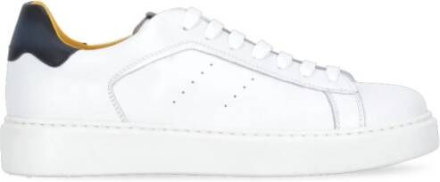 Doucal's Witte leren sneakers ronde neus White Heren