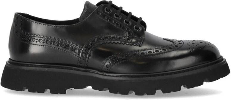 Doucal's Zwarte Brogue Veterschoen Black Heren