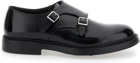 Doucal's Zwarte Dubbele Gesp Platte Schoenen Black Heren