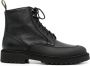 Doucal's Heren tumbled leren veterschoen enkellaars | zwart Black Heren - Thumbnail 5