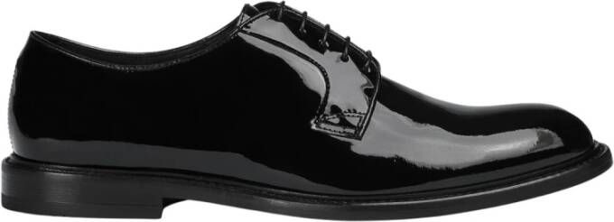 Doucal's Zwarte lakleren veterschoenen