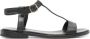 Doucal's Zwarte leren casual open platte sandalen - Thumbnail 1