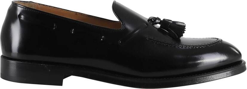 Doucal's Zwarte leren loafer met kwastjes