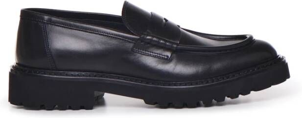 Doucal's Zwarte leren loafers Black Heren