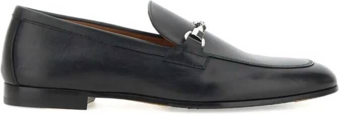 Doucal's Zwarte leren loafers met klem