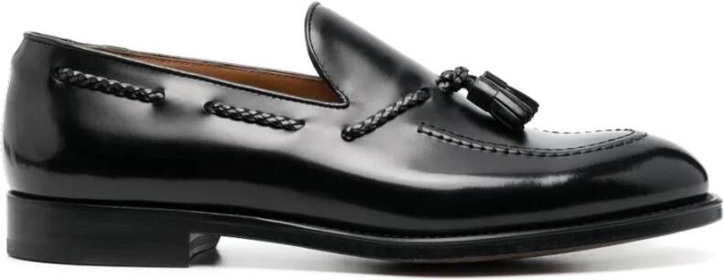 Doucal's Zwarte leren loafers met kwastdetail Black Heren