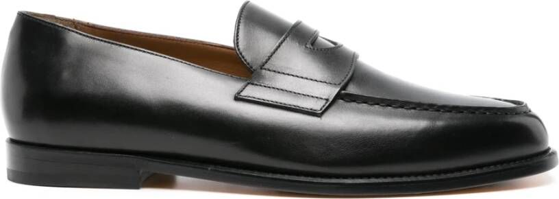 Doucal's Zwarte Leren Penny Loafers