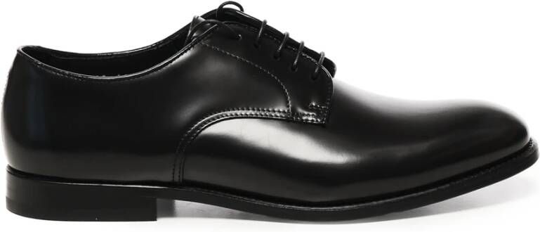 Doucal's Zwarte Leren Veterschoenen