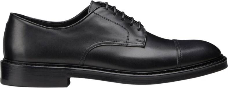 Doucal's Zwarte Leren Veterschoenen Black Heren