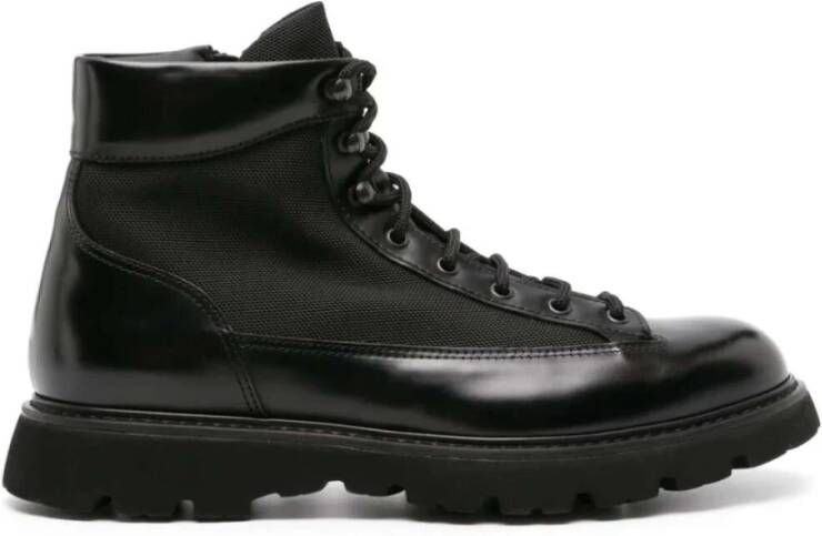 Doucal's Zwarte Leren Veterschoenen Black Heren