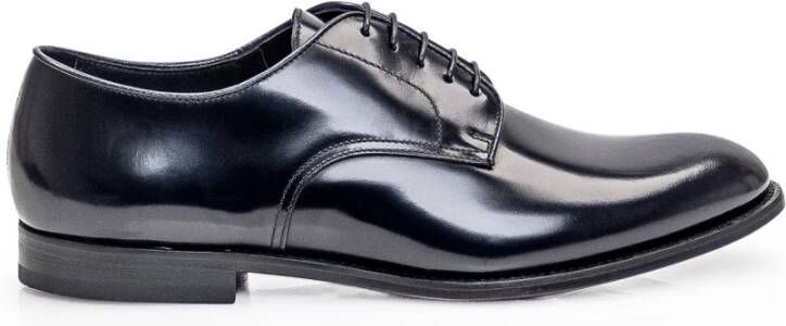 Doucal's Zwarte leren veterschoenen Black Heren