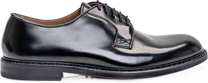 Doucal's Zwarte leren veterschoenen Black Heren