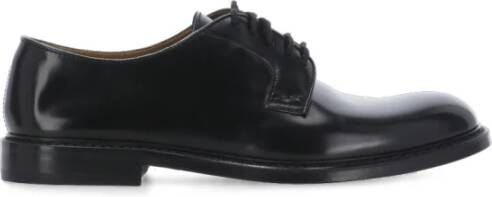 Doucal's Zwarte Leren Veterschoenen Black Heren